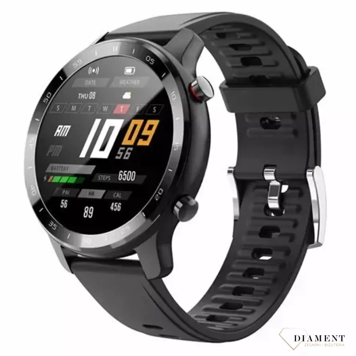 Smartwatch Garett na czarnym pasku Sport City RT czarny (1).webp